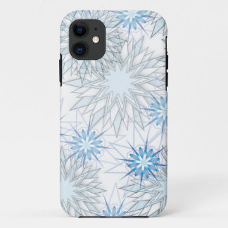 Coques Pour iPhone Caisse bleue et blanche de flocon de neige