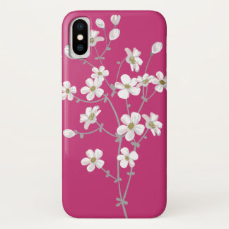 Case-Mate iPhone Case Caisse cramoisie avec des fleurs du ` s de ressort