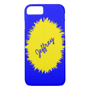 Etui iPhone Case-Mate caisse de l'iPhone 7, bleu et jaune, personnalisée