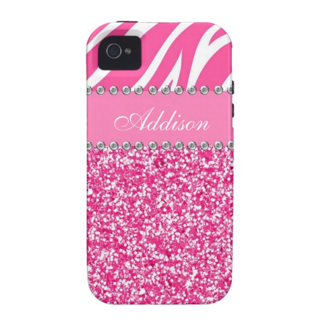 Coques Case-Mate iPhone Caisse Girly de fausse pierre d'impression de (Dos)
