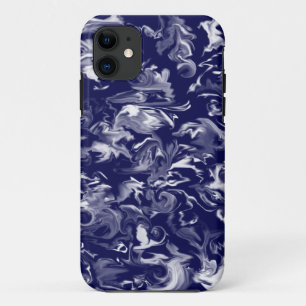 Coque Case-Mate Pour iPhone Caisse mélangée bleu-foncé et blanche de télé