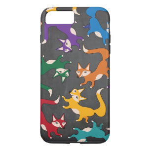 Coque iPhone 8 Plus/7 Plus Caisse mignonne colorée de renard de région bois