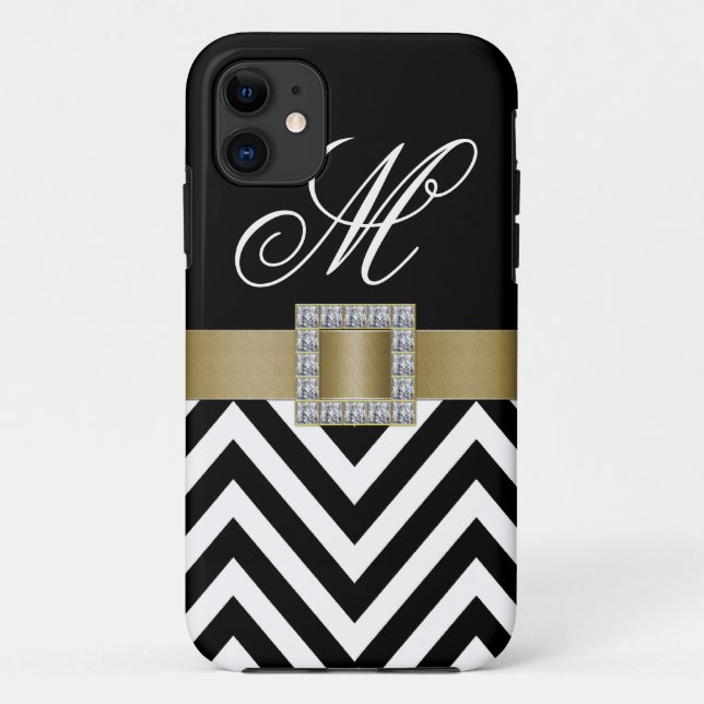 Coques Case-Mate iPhone Caisse NOIRE de l'iPhone 5 de MONOGRAMME de (Dos)