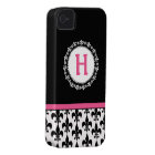 Caisse noire rose de l'iPhone 4/4S de Monogram