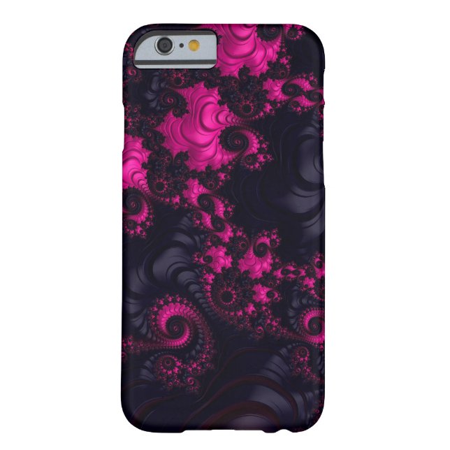 Coques Case-Mate iPhone Caisse noire rose magnifique de la fractale (Dos)