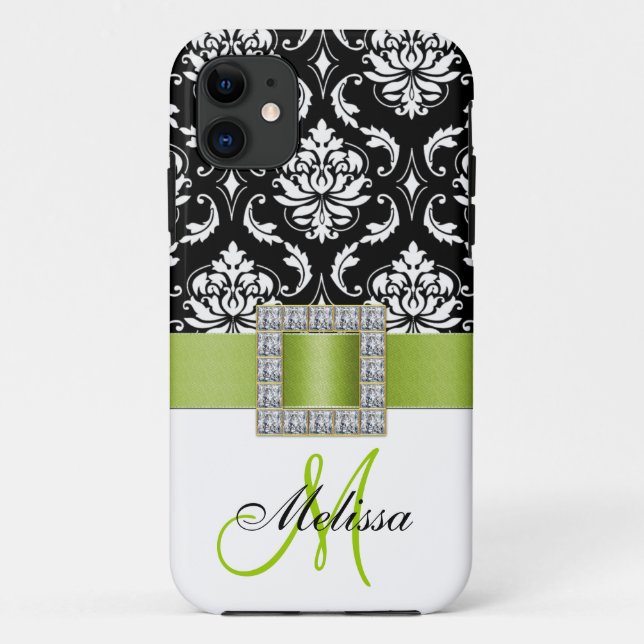 Coques Case-Mate iPhone Caisse noire verte initiale de l'iPhone 5 de (Dos)