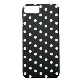 Coque iPhone 8/7 Caisse noire vintage de point de polka