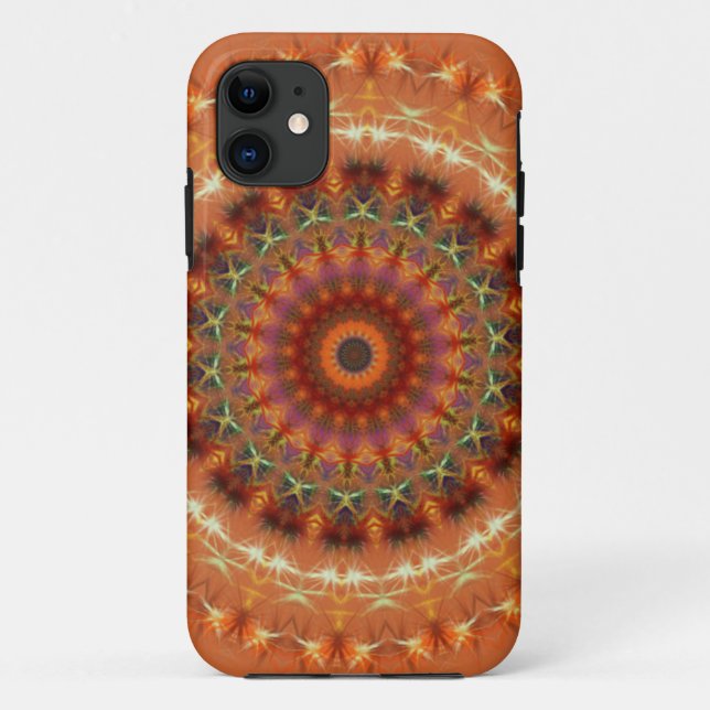 Coques Case-Mate iPhone Caisse orange de Casemate de l'iPhone 5 de mandala (Dos)