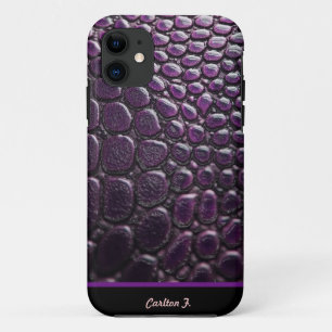 Coques Pour iPhone Caisse pourpre de peau de serpent de Faux fait sur