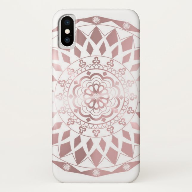 Coques Case-Mate iPhone Caisse rose de l'iPhone X d'effet d'or (Dos)