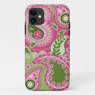 Etui iPhone Case-Mate Caisse rose et verte de l'iPhone 5 de Paisley