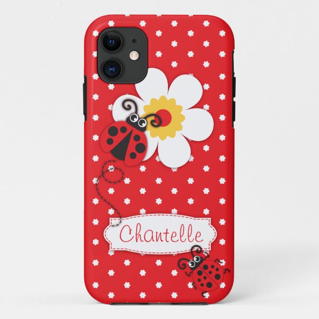 Coques Case-Mate iPhone Caisse rouge de l'iphone 5 de coccinelle de nom (Dos)