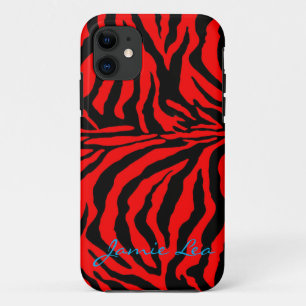 Etui iPhone Case-Mate Caisse rouge et noire de téléphone de zèbre