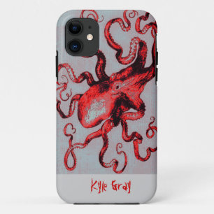 Etui iPhone Case-Mate caisse rouge vintage de l'iphone 5 de poulpe