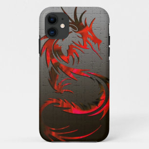 Coque iPhone 11 caisse tribale rouge de téléphone de dragon