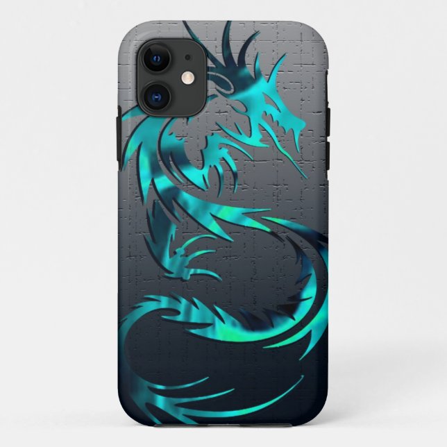 Coques Case-Mate iPhone caisse tribale verte de téléphone de dragon (Dos)