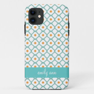 Etui iPhone Case-Mate Caisse turquoise et orange de Quatrefoil iPhone4