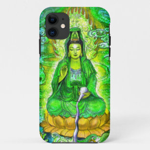 Coques Pour iPhone Caisse verte de l'iPhone 5 de Kuan Yin de déesse
