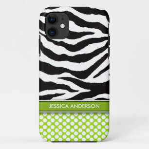 Coques Pour iPhone Caisse verte de l'iPhone 5 de rayure de zèbre de