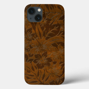 iPhone 13 Case Caisses hawaïennes en bois d'air d'iPad de Faux de