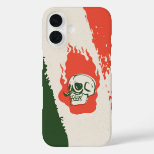 Coque Pour iPhone 16 Calavera Caliente - Crâne flamboyant avec Moustach
