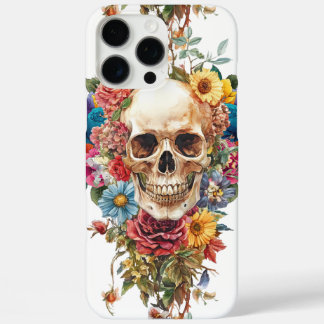 Coques iPhone 16 Pro Max Calavera y flores