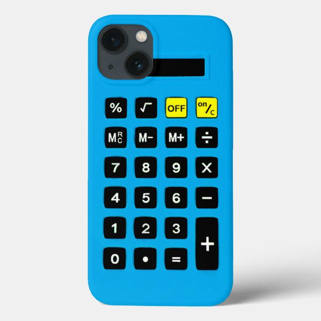 Coques Case-Mate iPhone Calculatrice bleue avec clavier (Verso)