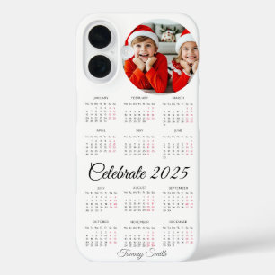 Coque Pour iPhone 16 Calendrier photo personnalisé 2025