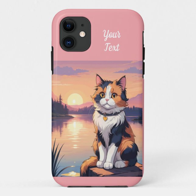 Coques Case-Mate iPhone Calico Cat par le lac (Dos)