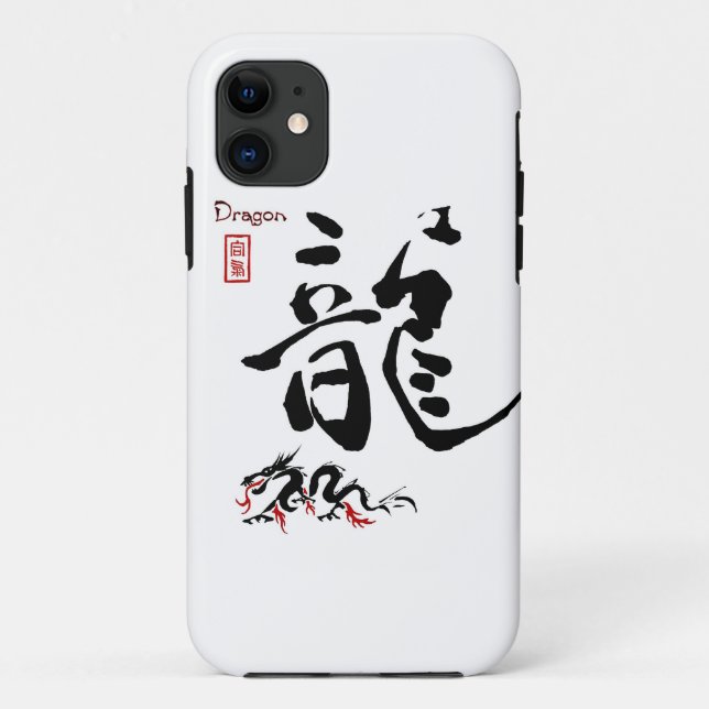 Coques Case-Mate iPhone Calligraphie chinoise japonaise de DRAGON de (Dos)