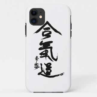 Coque iPhone 11 Calligraphie d'O'Sensei de kanji d'Aikido