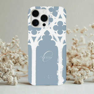 Coques iPhone 16 Pro Max Calligraphie minimaliste gothique Cadet Gris