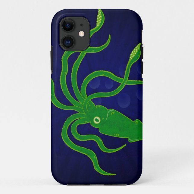 Coques Case-Mate iPhone Calmar texturisé vert clair dans un océan bleu (Dos)