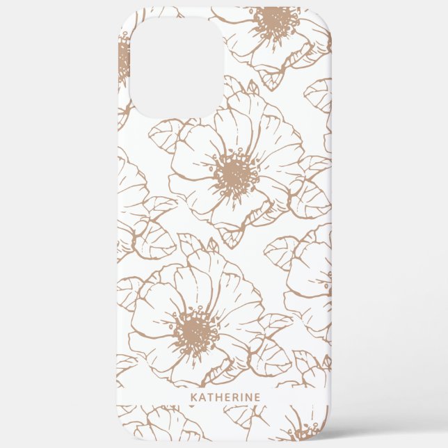 Coques Case-Mate iPhone Camel| Schéma floral Boho personnalisé (Verso)