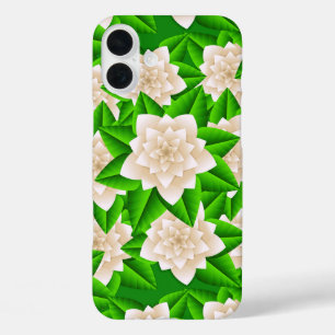 iPhone 16 Plus Case Camellias blancs et Feuilles verts