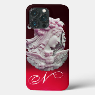 ETUI iPhone 13 PRO CAMEO ANTIQUE, LUNE DAME DE NUIT AVEC OWL MONOGRAM