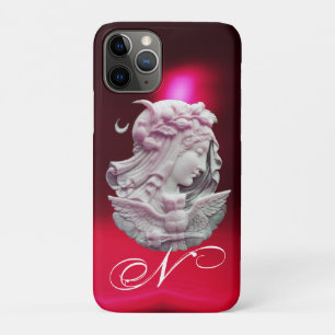 COQUES POUR iPhone CAMEO ANTIQUE, LUNE DAME DE NUIT AVEC OWL MONOGRAM