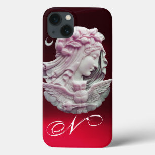 COQUES POUR iPhone CAMEO ANTIQUE, LUNE DAME DE NUIT AVEC OWL MONOGRAM
