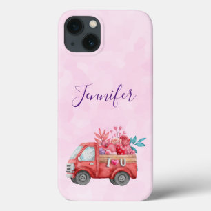 Case-Mate iPhone Case Camion d'amour mignon avec Coeur Cargo Aquarelle