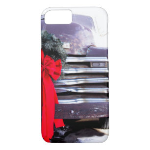 Coques Pour iPhone Camion d'antiquité avec couronne de Noël festive