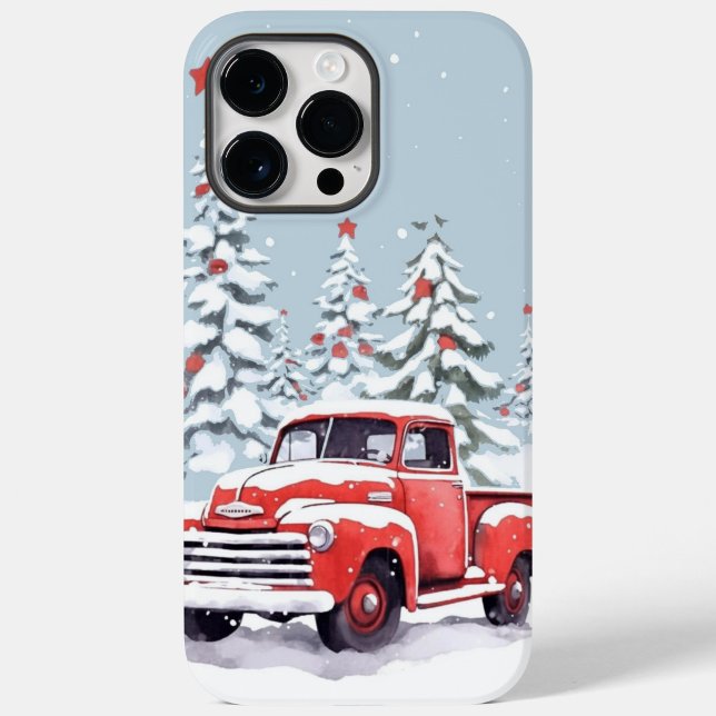 Coques Case-Mate iPhone Camion de sapin de Noël  ("Vintage red truck vibes all winterlong.")