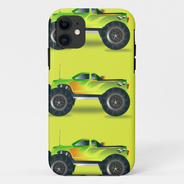 Coques Case-Mate iPhone Camion Monster sur le vert citron (Dos)