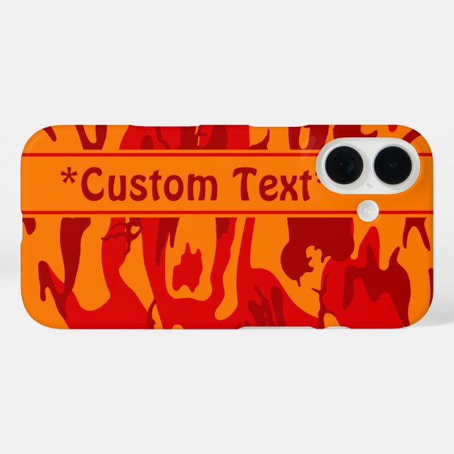 Coques Case-Mate iPhone Camion rouge lave avec texte personnalisé (Verso (horizontal))
