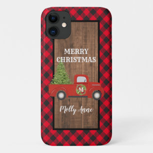Case-Mate iPhone Case Camion rouge Vintage avec sapin de Noël