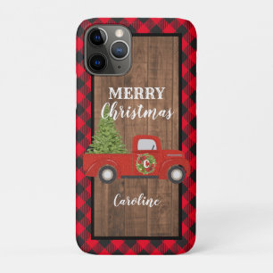 Case-Mate iPhone Case Camion rouge Vintage avec sapin de Noël Téléphone