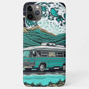 Case-Mate iPhone Case Camionnette vintage sarcelle dans les montagnes