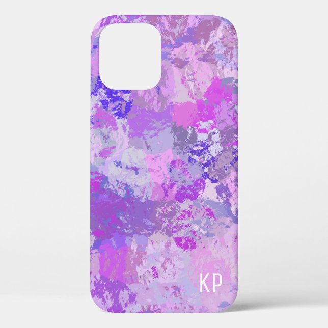 Coques Case-Mate iPhone Camo Abstrait tendance rose violet bleu (Verso)