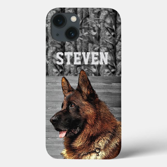 Coques Case-Mate iPhone Camo Allemand Berger Chien Nom de l'animal (Verso)