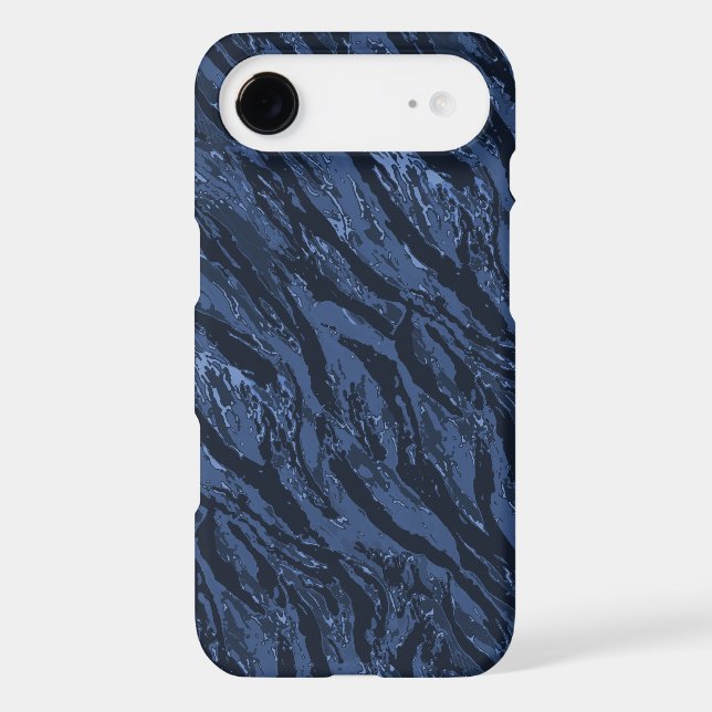 Coques Case-Mate iPhone Camo bleu rayé (Verso)