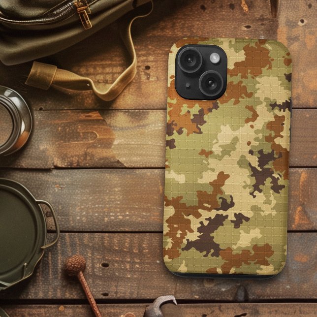 Coques Case-Mate iPhone Camo Classic Vert Unique Motif de fret italien (Italian Camo Classic Green Unique Cargo Pattern Case-Mate iPhone Case)